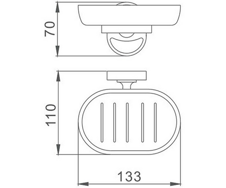 Мыльница стеклянная хром HB1902 HAIBA Фотография_1