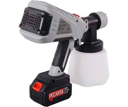 Краскопульт 20Вт, 4 А*ч, 1 Акб, емкость 1000 мл АКП-20Li РЕСАНТА Фотография_3