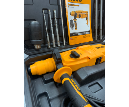 Перфоратор 800 Вт, 2.5 Дж, 3-реж. SDS+, пласт. кейс INGCO Фотография_3