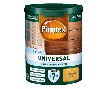 Состав для дерева акриловый PINOTEX OMNITEX Universal 2в1 сосна карельская 0.9 л Фотография_0