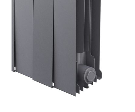 Радиатор биметаллический 300х100 мм 8 секций PianoForte серый Satin ROYAL THERMO Фотография_4