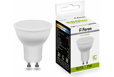 Лампа светодиодная Feron, 7 Вт, GU10, 4000К, белый свет 