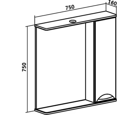 Шкаф зеркальный Барселона-75 правый белый Фотография_2