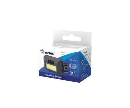 Фонарь налобный светодиодный Космос Н101-СОВ, 3 Вт, 3xААА Фотография_1