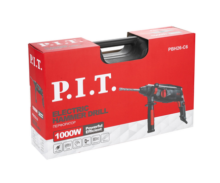 Перфоратор 1000 Вт, 3.2 Дж, 3-реж. SDS+ пласт. кейс PBH26-C6 P.I.T. Фотография_7