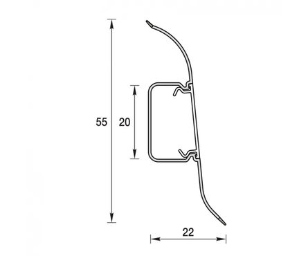 Плинтус ПВХ напольный 55х2200 мм Ясень серый 253 ИДЕАЛ Классик  Фотография_1