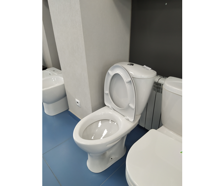 Унитаз-компакт Версия арматура+сиденье, косой выпуск Фотография_4