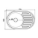 Мойка 50х77 (0.6) врезная овал левый вып 3 1/2 16 см без сифона MIXLINE Фотография_1
