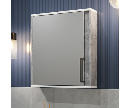 Шкаф-зеркало Хантер 55 универсальное серый цемент Фотография_2
