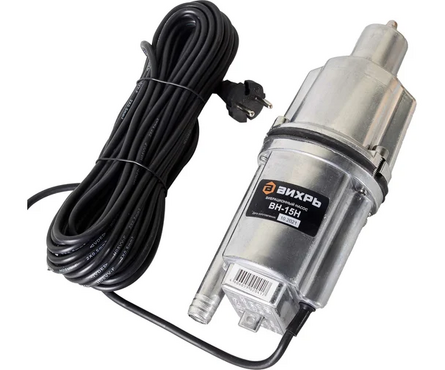 Вибрационный насос Вихрь ВН-15Н (нижний забор, 18 л/мин, 72 м напор, кабель 15 м) Фотография_1