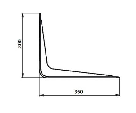 Кронштейн угловой с ребром 300х350 мм коричневый Фотография_1