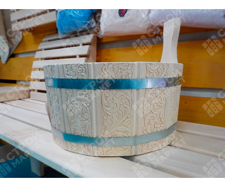 Ушат Цветы с орнаментом с пластиковой вставкой 3.5 л Фотография_1