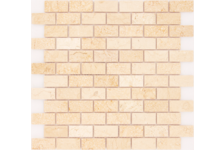 Мозаика Caramelle Mosaic Pietrine Botticino полированная, 298х298х4 мм, чип 23х48 мм