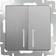 Выключатель В Рамку Двухклавишный С Подсветкой Серебряный рифленый IP20 10А 250В Универс Werkel Фотография_0