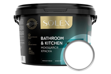 Краска моющаяся SOLEX BATHROOM & KITCHEN, 3 кг
