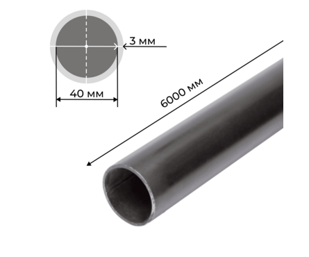 Труба ВГП 40х3 мм (6 м) Фотография_1