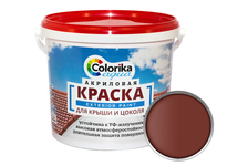Краска COLORIKA AQUA для крыши и цоколя, красно-коричневая (3 кг)