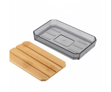 Мыльница ОНИКС бамбук 12х8 см Рыжий кот Фотография_2