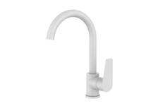 Смеситель для кухни DEVIDA VIVA-WHITE DVS0806-11Wi с боковой ручкой, на гайке, белый