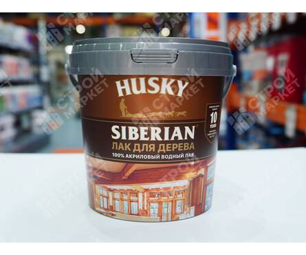 Лак для дерева акриловый HUSKY SIBERIAN полуматовый бесцветный 0.9 л Фотография_2