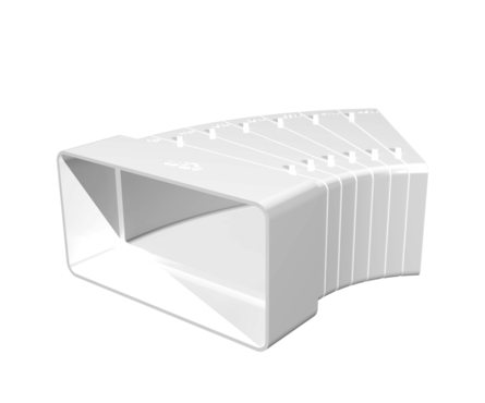 Колено разноугловое горизонтальное Event ПВХ белое, 60х120 мм Фотография_2