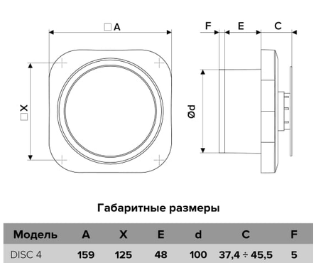 Вентилятор осевой вытяжной d 100 мм белый DISC 4 ERA Фотография_3
