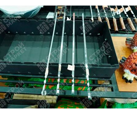 Шампур плоский 620х10х1.5 мм нержавеющая сталь Фотография_1