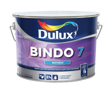 Краска для стен и потолков Dulux BINDO 7, база BС для насыщенных тонов, 9 л Фотография_0