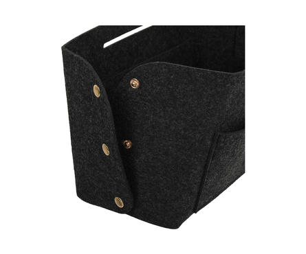 Корзина фетровая для хранения 6 л 28х13х16.5 см темно-серая Фотография_2