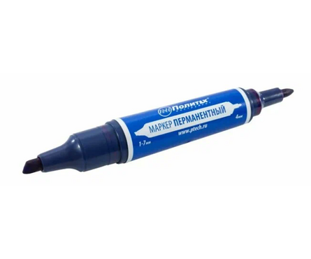 Маркер перманентный двухсторонний синий Фотография_1
