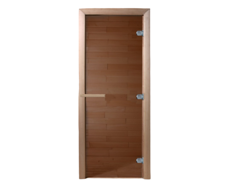Дверь для бани 1.9х0.7 м стеклянная толщина 8 мм, 3 петли Теплый день Doorwood Фотография_1