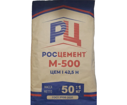 Цемент РОСЦЕМЕНТ 500 ЦЕМI/А-Ш 42.5Н Д0 50 кг  Фотография_0