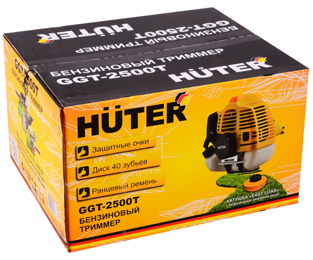 Триммер бензиновый 3.3 л.с. 2.5 кВт, 52.0 см³ вес 9.4 кг неразборная штанга GGT-2500T HUTER Фотография_13