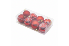 Набор елочных шаров d 6 см, 8 шт Снежинка красный