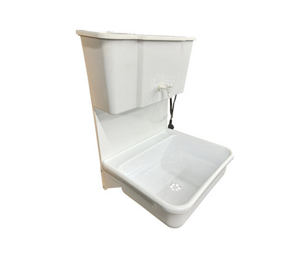 Умывальник дачный Водолей навесной с подогревом + пласт.мойка цвет белый Фотография_4