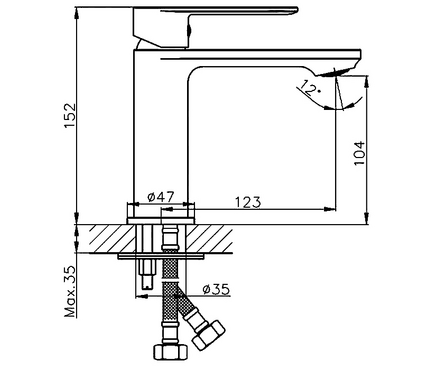 Смеситель для умывальника однорычажный HAIBA литой гусак черный HB10590-7 Фотография_1