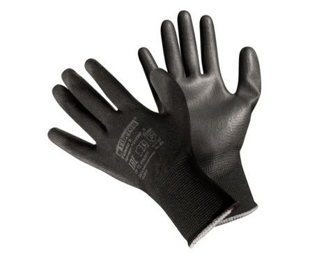 Перчатки полиэстер для точных работ в и/у черные/белые р-р М FIBERON Фотография_0