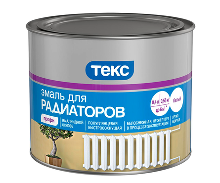 Эмаль для радиаторов ТЕКС Профи алкидная, белая (0.55 кг) Фотография_0