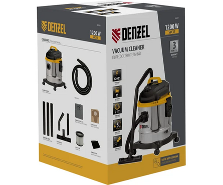 Пылесос строительный 1200 Вт, 15 л, шланг 2 м DENZEL Фотография_16