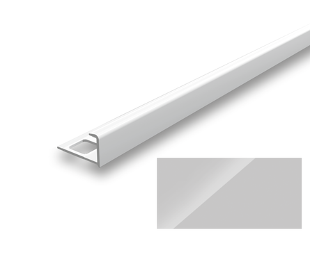 Угол ПВХ для плитки наружный 8-7х2500 мм светло-серый глянцевый ИДЕАЛ Фотография_0