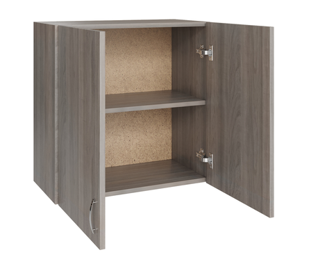 Шкаф навесной кухонный распашные дверцы 60 см ЛДСП ясень/шимо светлый Фотография_1