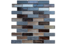 Мозаика Caramelle Mosaic Naturelle Alcantara Nero 260х298х8 мм, чип 23*73 мм