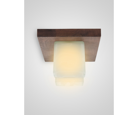 Светильник потолочный 6424-2 WG, стекло-дерево, палисандр, Е27 Фотография_2