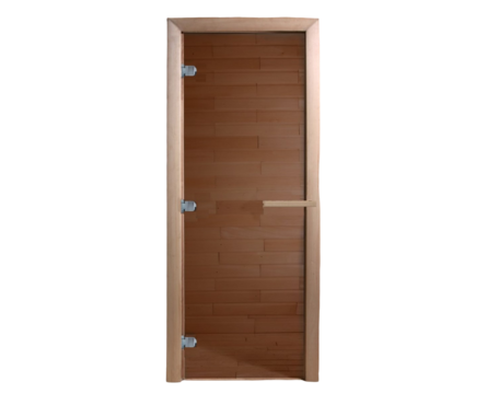 Дверь для бани 1.9х0.7 м стеклянная толщина 8 мм, 3 петли Теплый день Doorwood Фотография_0