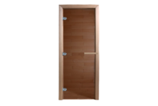Дверь для бани 1.9х0.7 м стеклянная толщина 8 мм, 3 петли Теплый день Doorwood