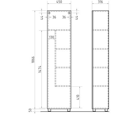 Пенал Geometrry-45 Бетон Фотография_2