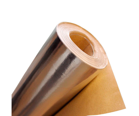Фольга алюминевая на крафт бумаге ширина 1000 мм, натуральная (рулон/12 м²) Фотография_0