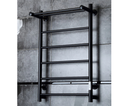 Полотенцесушитель электрический 80х50 см подключение универсальное черный таймер 318 Вт ЛЦ ZOX Фотография_1