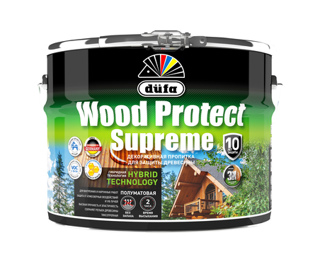 Пропитка декоративная для защиты древесины Dufa Wood Protect, бесцветная, 10 л Фотография_0