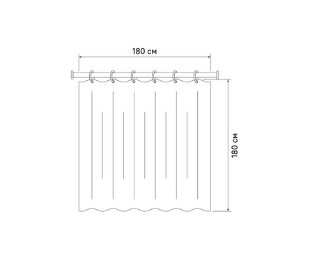 Штора для ванной полиэтилен водонепроницаемая 180x180 см белая без колец P08PV11i11 IDDIS Фотография_1